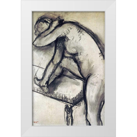 Study of a Dancer White Modern Wood Framed Art Print by Degas, Edgar