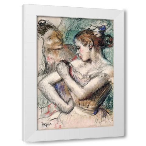 Danseuse White Modern Wood Framed Art Print by Degas, Edgar