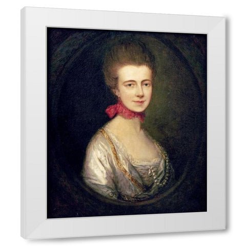 Portrait of Miss Boone White Modern Wood Framed Art Print by Gainsborough, Thomas