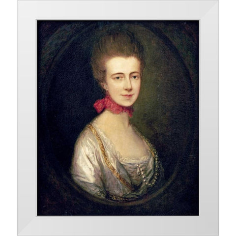Portrait of Miss Boone White Modern Wood Framed Art Print by Gainsborough, Thomas