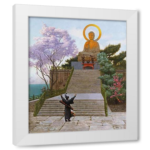 Japanese Imploring a Divinity White Modern Wood Framed Art Print by Gerome, Jean Leon