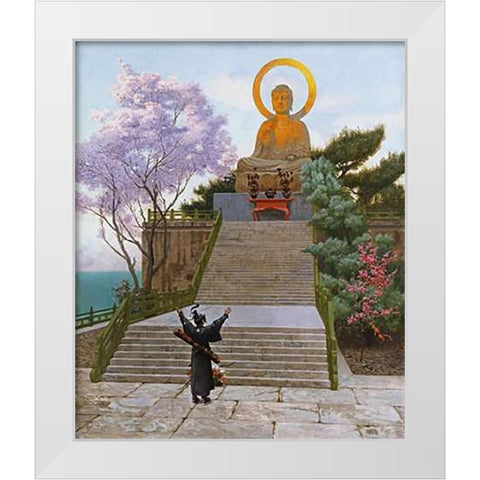 Japanese Imploring a Divinity White Modern Wood Framed Art Print by Gerome, Jean Leon