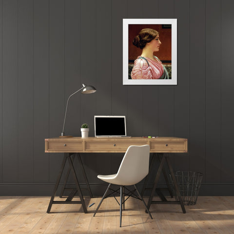 Cleonice White Modern Wood Framed Art Print by Godward, John William
