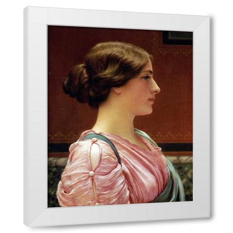 Cleonice White Modern Wood Framed Art Print by Godward, John William