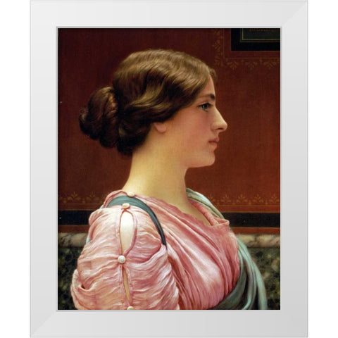 Cleonice White Modern Wood Framed Art Print by Godward, John William