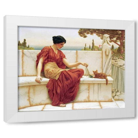 The Favourite White Modern Wood Framed Art Print by Godward, John William