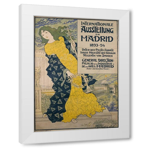 Internationale Ausstellung Zu Madrid White Modern Wood Framed Art Print by Grasset, Eugene