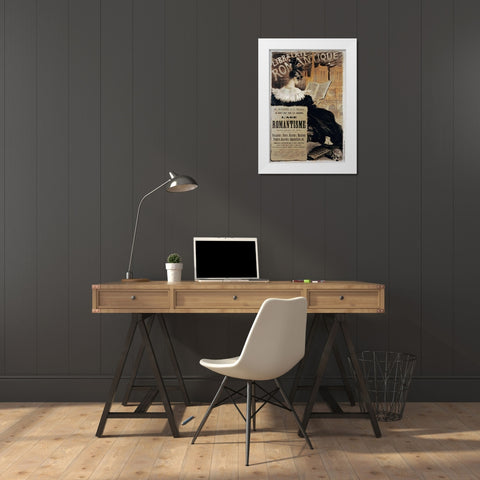 Librairie Romantique White Modern Wood Framed Art Print by Grasset, Eugene