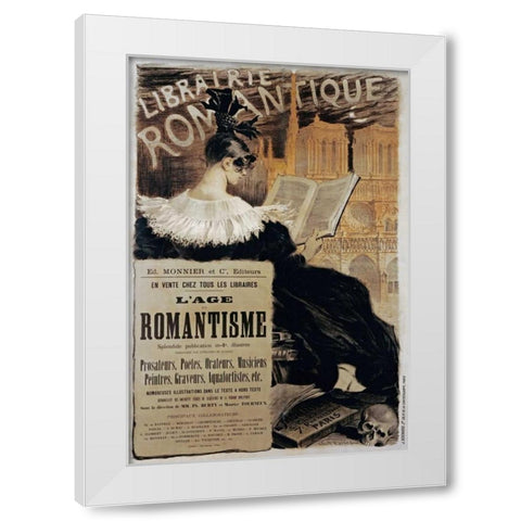 Librairie Romantique White Modern Wood Framed Art Print by Grasset, Eugene