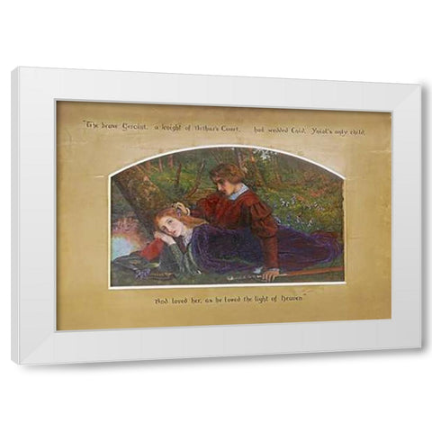 Enid and Geraint White Modern Wood Framed Art Print by Hughes, Arthur