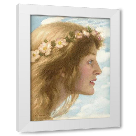 Day White Modern Wood Framed Art Print by Hughes, Edward Robert