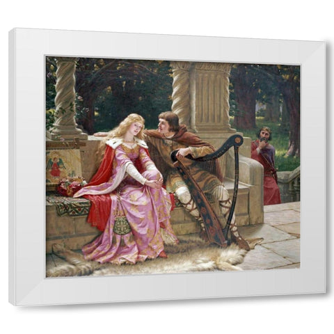 The End of The Song White Modern Wood Framed Art Print by Leighton, Edmund Blair