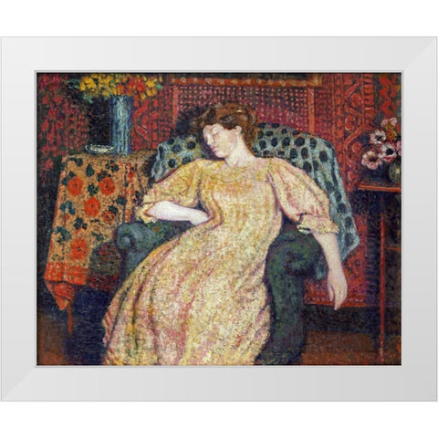 Sleeping White Modern Wood Framed Art Print by Lemmen, Georges