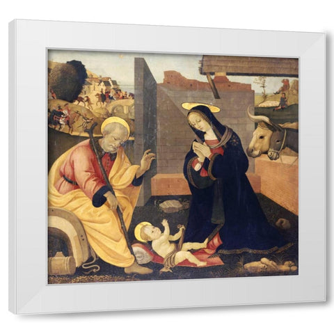 The Nativity White Modern Wood Framed Art Print by Lippi, Filippo