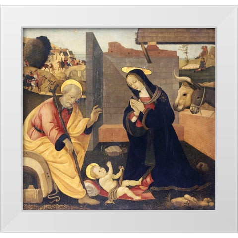 The Nativity White Modern Wood Framed Art Print by Lippi, Filippo