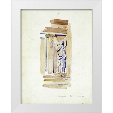 Study of an Angel Statue White Modern Wood Framed Art Print by Mackintosh, Charles Rennie