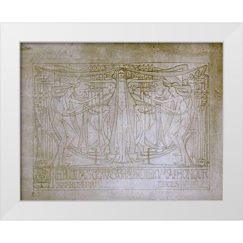 Diploma of Honour Design White Modern Wood Framed Art Print by Mackintosh, Charles Rennie