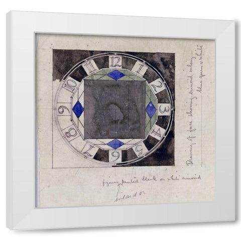 Design For Clock Face, 1917 White Modern Wood Framed Art Print by Mackintosh, Charles Rennie