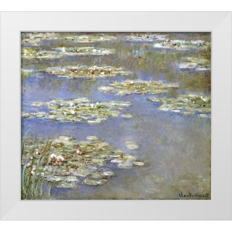 Nympheas, 1905 White Modern Wood Framed Art Print by Monet, Claude