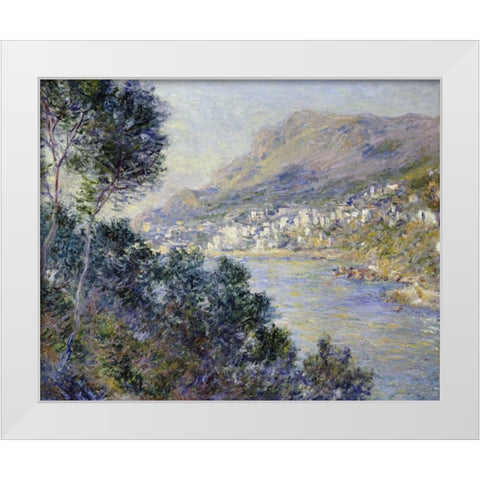 A View of Cape Martin, Monte Carlo White Modern Wood Framed Art Print by Monet, Claude