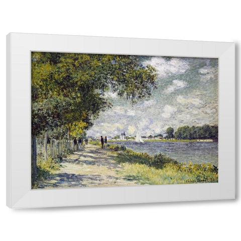 The Seine at Argenteuil White Modern Wood Framed Art Print by Monet, Claude