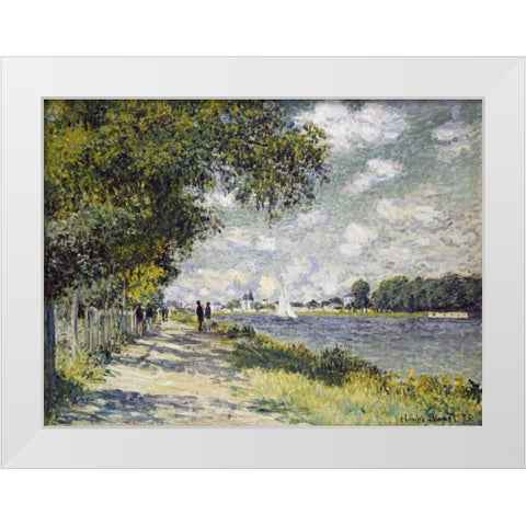 The Seine at Argenteuil White Modern Wood Framed Art Print by Monet, Claude