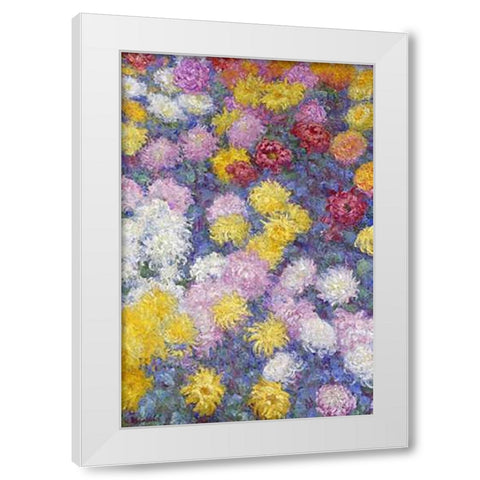 Museumysanthemums White Modern Wood Framed Art Print by Monet, Claude