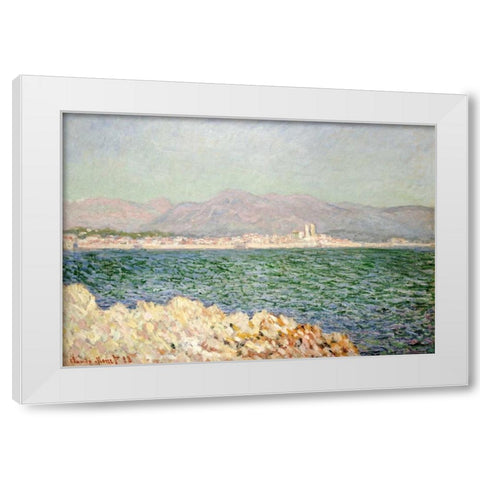 Golfe dAntibes White Modern Wood Framed Art Print by Monet, Claude