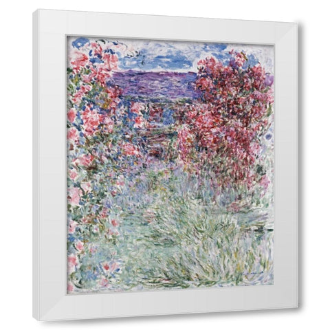 The House in the Roses White Modern Wood Framed Art Print by Monet, Claude