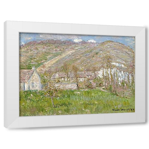 The Hamlet of Falaise, near Giverny, 1883 White Modern Wood Framed Art Print by Monet, Claude