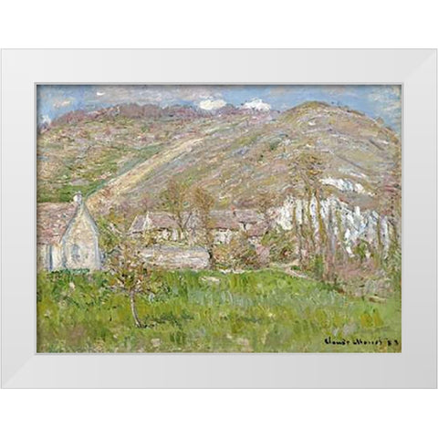 The Hamlet of Falaise, near Giverny, 1883 White Modern Wood Framed Art Print by Monet, Claude