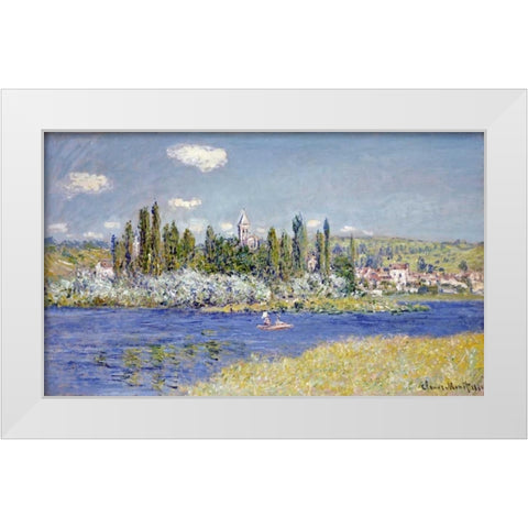 Vetheuil White Modern Wood Framed Art Print by Monet, Claude
