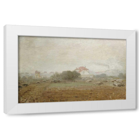 Fog - Effet de brouillard White Modern Wood Framed Art Print by Monet, Claude