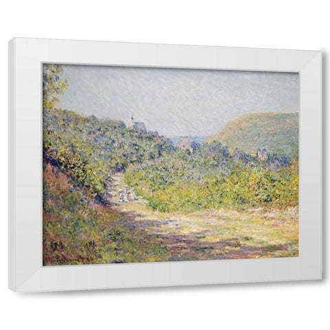 Aux Petites-Dalles, 1884 White Modern Wood Framed Art Print by Monet, Claude