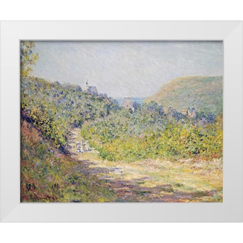 Aux Petites-Dalles, 1884 White Modern Wood Framed Art Print by Monet, Claude