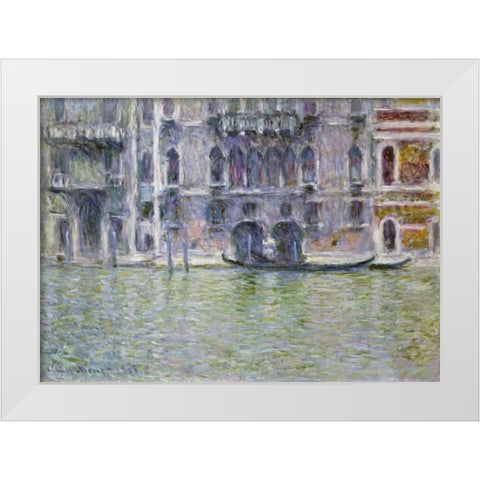 Palazzo da Mula, Venice White Modern Wood Framed Art Print by Monet, Claude