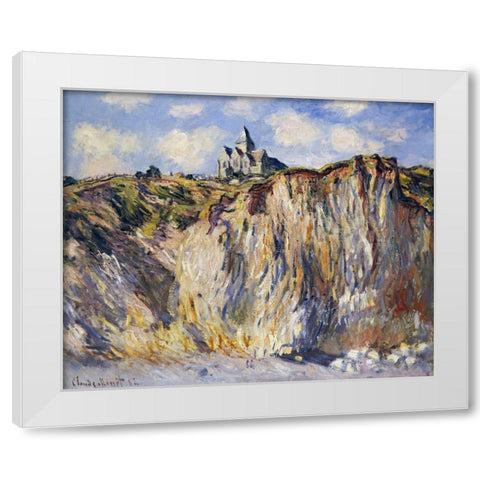 Church of Varengeville, in the Morning White Modern Wood Framed Art Print by Monet, Claude