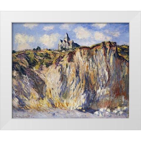 Church of Varengeville, in the Morning White Modern Wood Framed Art Print by Monet, Claude