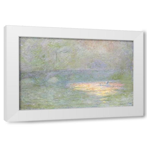 Waterloo Bridge, 1902 White Modern Wood Framed Art Print by Monet, Claude