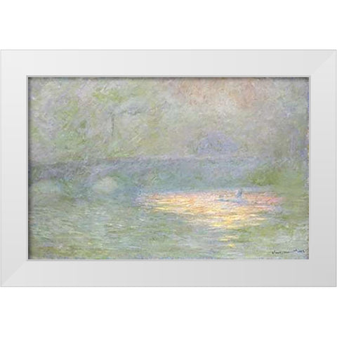 Waterloo Bridge, 1902 White Modern Wood Framed Art Print by Monet, Claude