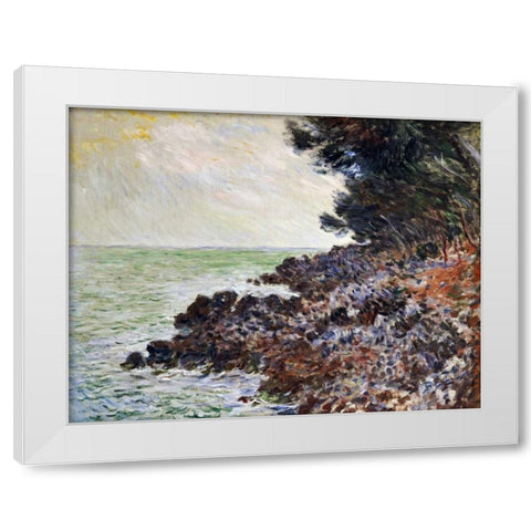 Cap Martin White Modern Wood Framed Art Print by Monet, Claude