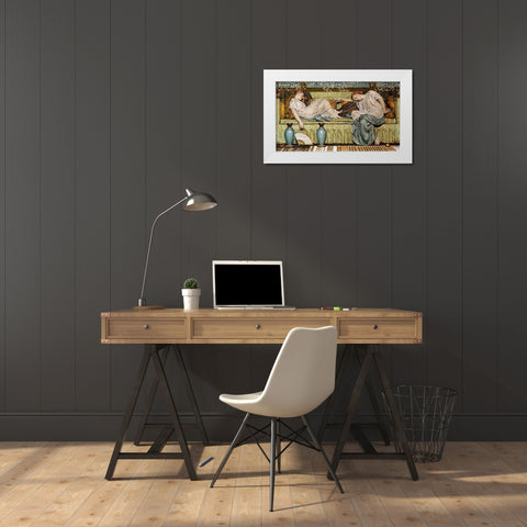 Apples White Modern Wood Framed Art Print by Moore, Albert Joseph