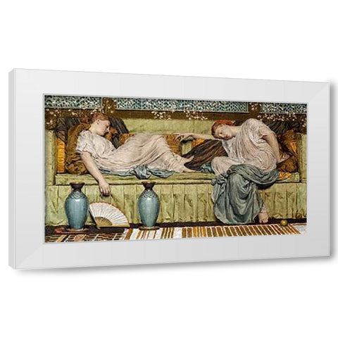 Apples White Modern Wood Framed Art Print by Moore, Albert Joseph