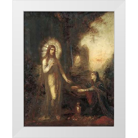 Museumist and Mary Magdalene White Modern Wood Framed Art Print by Moreau, Gustave