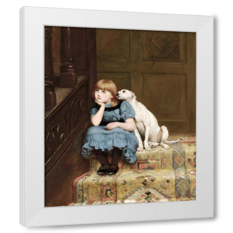 Sympathy White Modern Wood Framed Art Print by Riviere, Briton