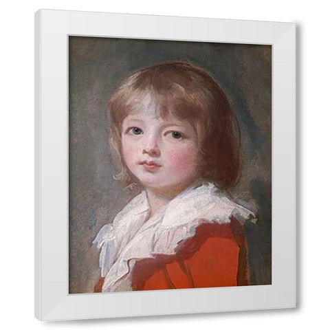 Portrait of a Boy White Modern Wood Framed Art Print by Romney, George