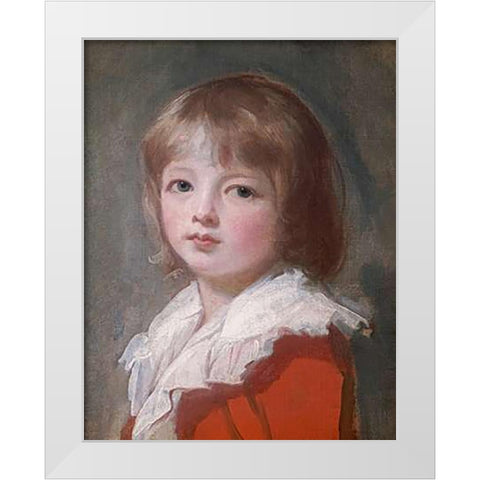Portrait of a Boy White Modern Wood Framed Art Print by Romney, George