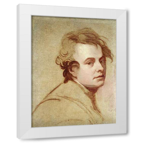 Portrait of The Artist White Modern Wood Framed Art Print by Romney, George