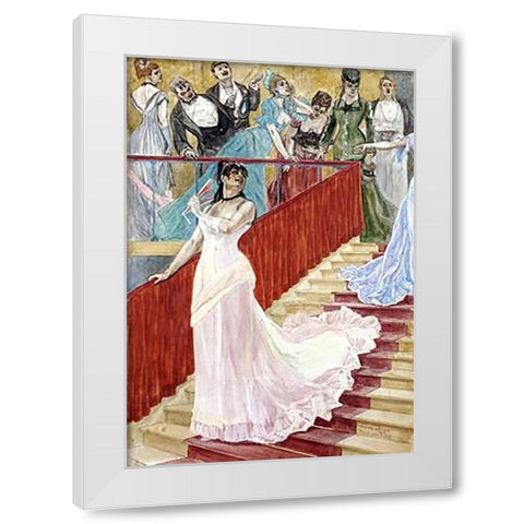 The Row White Modern Wood Framed Art Print by Rops, Felicien