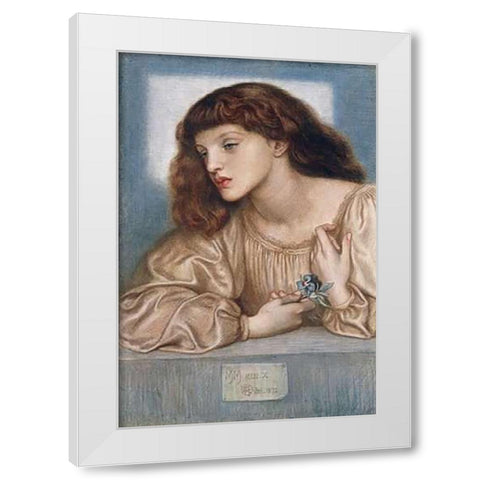 May Morris White Modern Wood Framed Art Print by Rossetti, Dante Gabriel